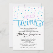 hallo Twins boy, Baby shower Uitnodiging (Voorkant)