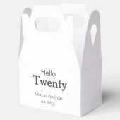Hallo twintig verjaardag naam toevoegen est. Minim Bedankdoosjes (Geopend)