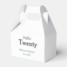 Hallo twintig verjaardag naam toevoegen est. Minim Bedankdoosjes