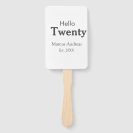 Hallo twintig verjaardag naam toevoegen est. Minim Handwaaier