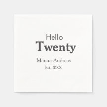 Hallo twintig verjaardag naam toevoegen est. Minim