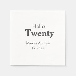 Hallo twintig verjaardag naam toevoegen est. Minim Servet