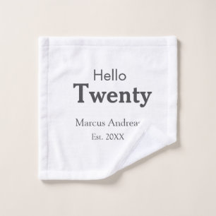 Hallo twintig verjaardag naam toevoegen est. Minim Washandje