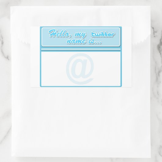 Hallo... twitter naamplaatje rechthoekige sticker (Tas)