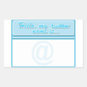 Hallo... twitter naamplaatje rechthoekige sticker (Voorkant)