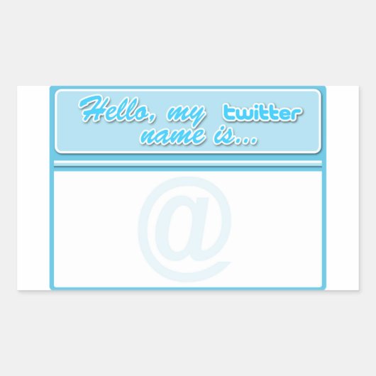 Hallo... twitter naamplaatje rechthoekige sticker (Voorkant)