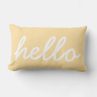 Hallo Typografie beige Kussen