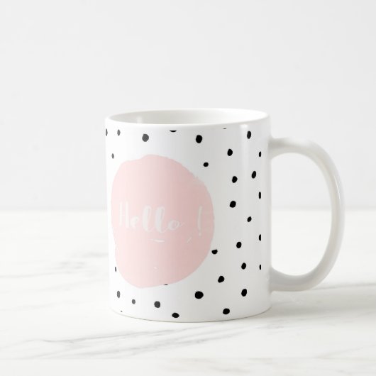 hallo Typografie en Polka Dot Dance Koffiemok (Rechts)