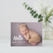 hallo typografie geboorteaankondiging briefkaart (Staand voorkant)