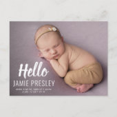 hallo typografie geboorteaankondiging briefkaart (Voorkant)