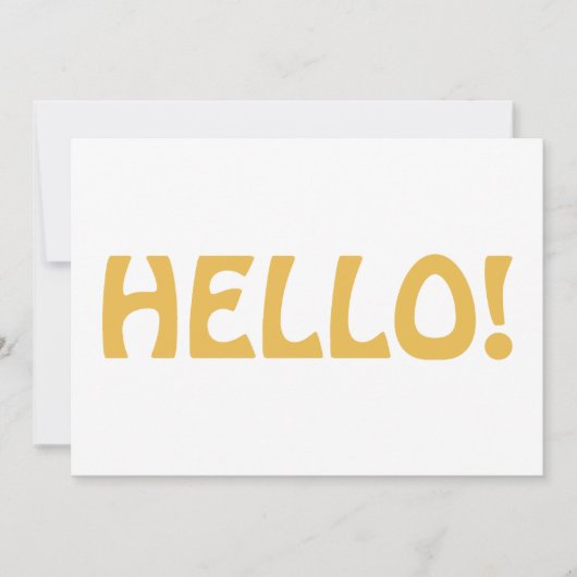 Hallo · Typografie Modern minimalistisch trendy ge Bedankkaart (Voorkant)