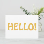 Hallo · Typografie Modern minimalistisch trendy ge Bedankkaart (Staand voorkant)