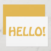 Hallo · Typografie Modern minimalistisch trendy ge Bedankkaart (Voorkant / Achterkant)