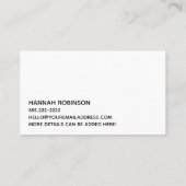  Hallo Typografie over geel en zwart grunge Visitekaartje (Achterkant)