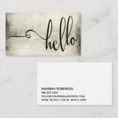  Hallo Typografie over geel en zwart grunge Visitekaartje (Voorkant / Achterkant)