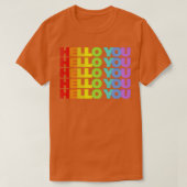 HALLO U Rainbow Faded Style Typografisch ontwerp T-shirt (Design voorkant)