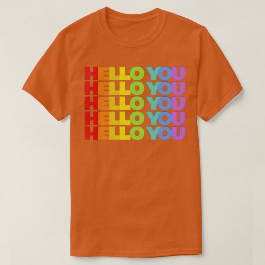 HALLO U Rainbow Faded Style Typografisch ontwerp T-shirt (Design voorkant)