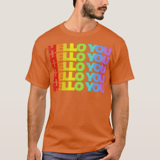 HALLO U Rainbow Faded Style Typografisch ontwerp T-shirt