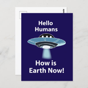 Hallo UFO Hoe is de aarde nu UFO? Briefkaart
