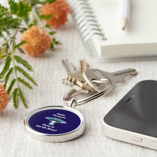 Hallo UFO Hoe is de aarde nu UFO? Sleutelhanger (Zijkant)