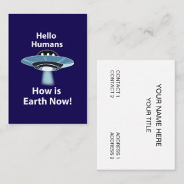 Hallo UFO Hoe is de aarde nu UFO? Visitekaartje