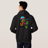 hallo ufo in de ruimte zeg hoodie (Achterkant volledig)