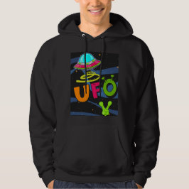hallo ufo in de ruimte zeg hoodie