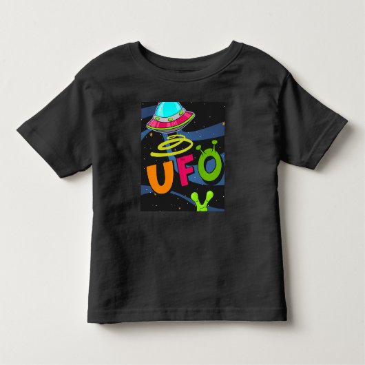 hallo ufo in de ruimte zeg kinder shirts (Voorkant)