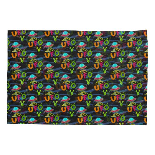 hallo ufo in de ruimte zeg kussensloop (Achterkant-Links)