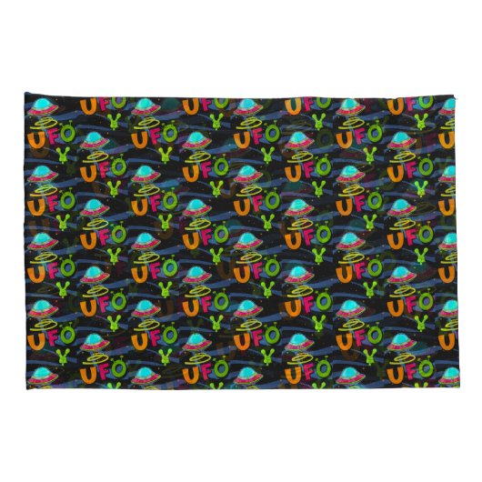 hallo ufo in de ruimte zeg kussensloop (Achterkant-Rechts)