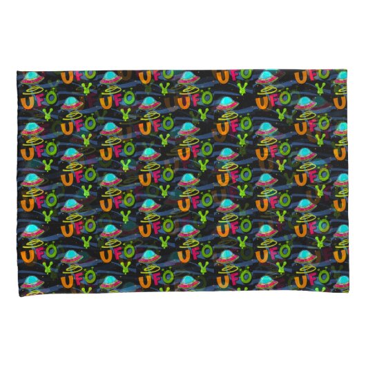 hallo ufo in de ruimte zeg kussensloop (Voorkant-Rechts)