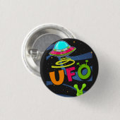 hallo ufo in de ruimte zeg ronde button 3,2 cm (Voorkant /achterkant)