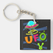 hallo ufo in de ruimte zeg sleutelhanger (voorkant)