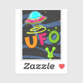 hallo ufo in de ruimte zeg sticker