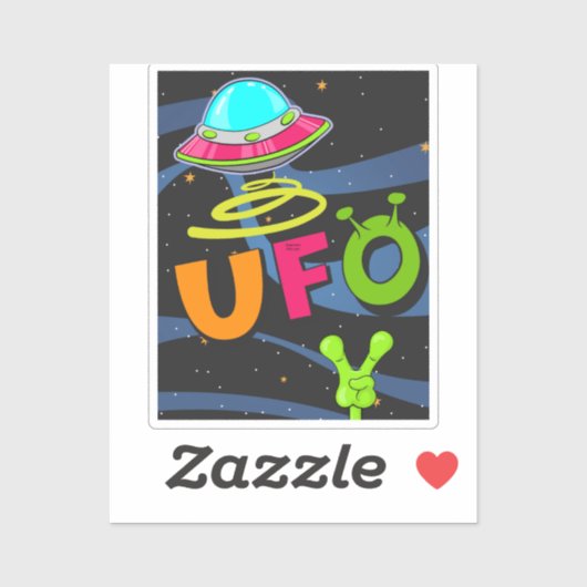 hallo ufo in de ruimte zeg sticker (Vel)