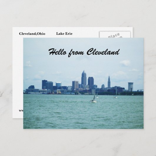 hallo uit CLEVELAND briefkaart (Voorkant / Achterkant)