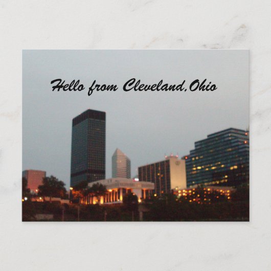 hallo, UIT CLEVELAND,OHIO briefkaart (Voorkant)