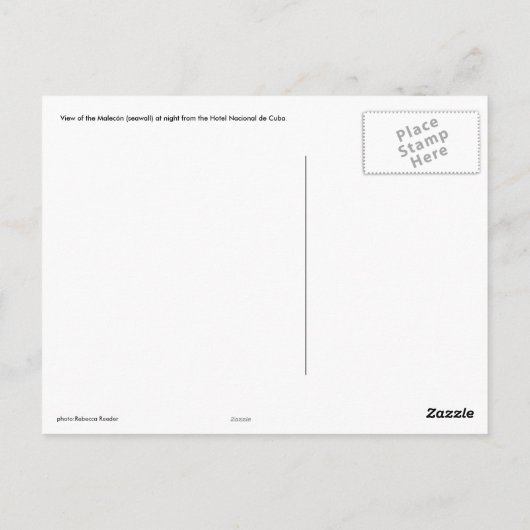 hallo uit Cuba Briefkaart (Achterkant)