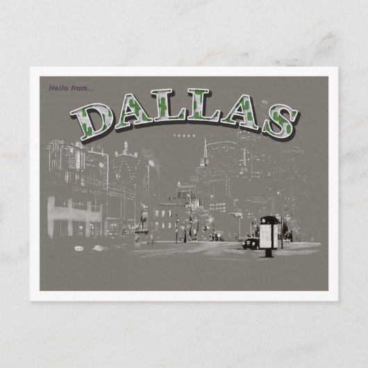 hallo uit Dallas Texas Briefkaart (Voorkant)