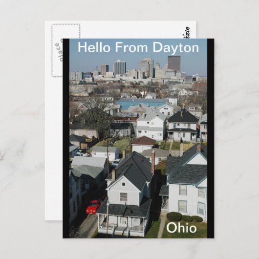 hallo uit Dayton, Briefkaart Ohio (Voorkant / Achterkant)