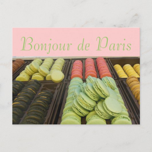 hallo uit de beroemde Franse Macroons van Parijs Briefkaart (Voorkant)