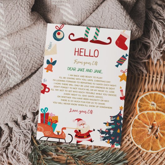 Hallo Uit de kerstbrief van Elf Kaart