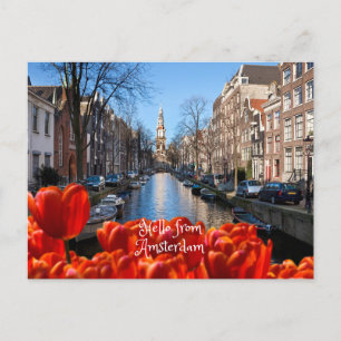 hallo uit de lente van Amsterdam Briefkaart