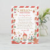 Hallo Uit Elf Aankomstbrief ben ik terug met kerst Kaart (Staand voorkant)