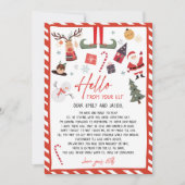 Hallo Uit Elf Aankomstbrief ben ik terug met kerst Kaart (Voorkant)