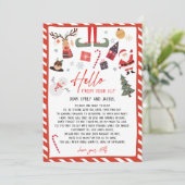 Hallo Uit Elf Aankomstbrief ben ik terug met kerst Kaart (Staand voorkant)