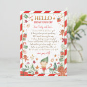 Hallo Uit Elf Aankomstbrief ben ik terug met kerst Kaart (Staand voorkant)