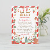 Hallo Uit Elf Aankomstbrief ben ik terug met kerst Kaart (Staand voorkant)