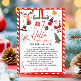 Hallo Uit Elf Aankomstbrief ben ik terug met kerst Kaart