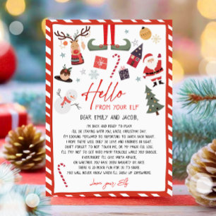 Hallo Uit Elf Aankomstbrief ben ik terug met kerst Kaart